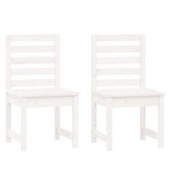 Chaises de jardin 2 pcs blanc 40,5x48x91,5cm bois massif de pin