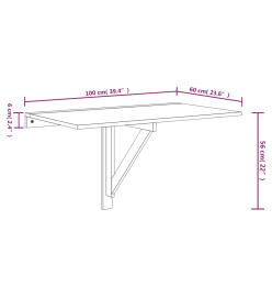 Table murale pliable Blanc brillant 100x60x56cm Bois ingénierie