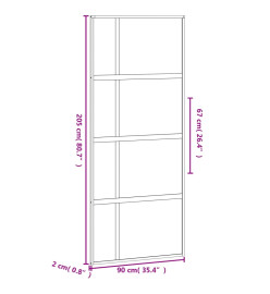 Porte coulissante noir 90x205 cm verre trempé aluminium