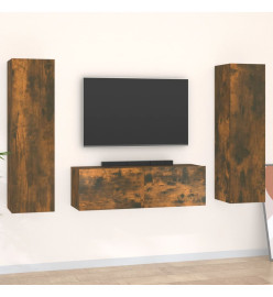 Ensemble de meubles TV 3 pcs Chêne fumé Bois d'ingénierie