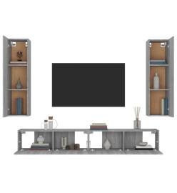 Ensemble de meubles TV 4 pcs Sonoma gris Bois d'ingénierie