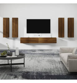 Ensemble de meubles TV 6 pcs Chêne marron Bois d'ingénierie