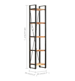 Bibliothèque à 5 niveaux 40x30x180 cm Bois d'acacia massif