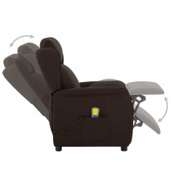 Fauteuil électrique de massage Marron foncé Tissu