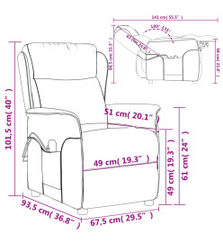 Fauteuil électrique de massage Marron foncé Tissu