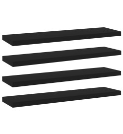 Panneaux de bibliothèque 4 pcs Noir 40x10x1,5 cm Aggloméré