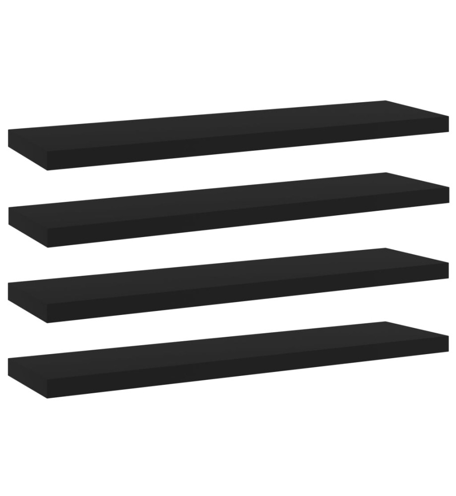 Panneaux de bibliothèque 4 pcs Noir 40x10x1,5 cm Aggloméré