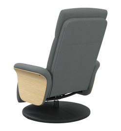 Fauteuil inclinable de massage et repose-pieds gris foncé tissu