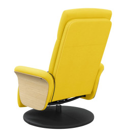 Fauteuil inclinable de massage repose-pieds jaune clair tissu