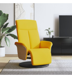 Fauteuil inclinable avec repose-pieds jaune clair tissu