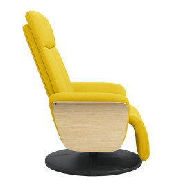 Fauteuil inclinable avec repose-pieds jaune clair tissu