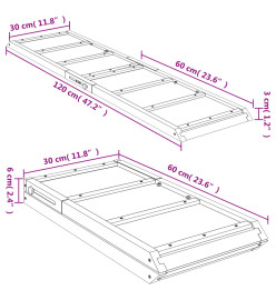 Rampe pour chiens vert 120x30 cm bois de sapin solide