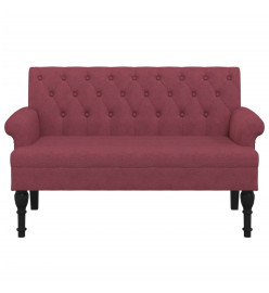 Banc avec dossier rouge bordeaux 120x62x75,5 cm tissu