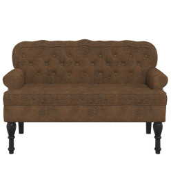 Banc avec dossier marron 119,5x64,5x75 cm similicuir daim