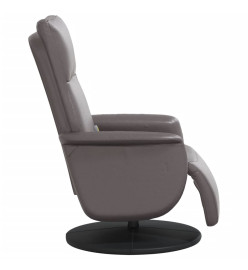 Fauteuil inclinable de massage repose-pieds gris similicuir