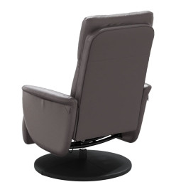 Fauteuil inclinable de massage repose-pieds gris similicuir