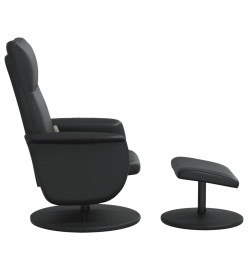 Fauteuil inclinable de massage avec repose-pied noir similicuir