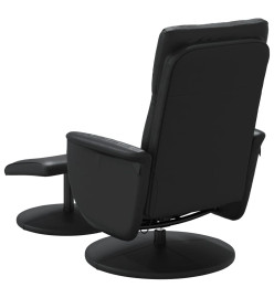 Fauteuil inclinable de massage avec repose-pied noir similicuir