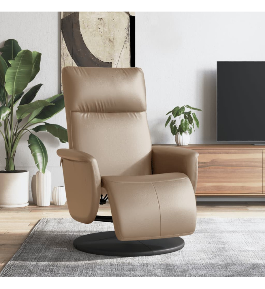 Fauteuil inclinable avec repose-pieds cappuccino similicuir