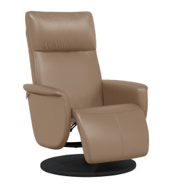 Fauteuil inclinable avec repose-pieds cappuccino similicuir