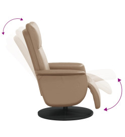 Fauteuil inclinable avec repose-pieds cappuccino similicuir