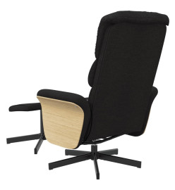 Fauteuil de massage inclinable avec repose-pied noir tissu