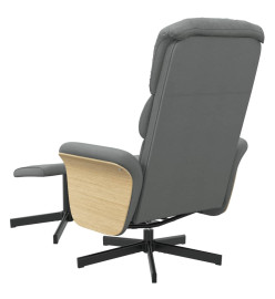 Fauteuil inclinable avec repose-pied gris foncé tissu