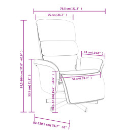 Fauteuil inclinable de massage avec repose-pieds taupe tissu