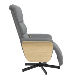 Fauteuil inclinable de massage et repose-pieds gris clair tissu