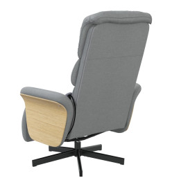 Fauteuil inclinable de massage et repose-pieds gris clair tissu