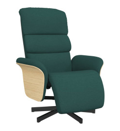 Fauteuil inclinable avec repose-pieds vert foncé tissu