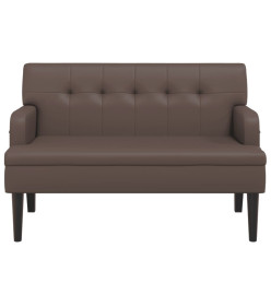 Banc avec dossier marron 112x65,5x75 cm similicuir