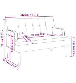 Banc avec dossier cappuccino 112x65,5x75 cm similicuir