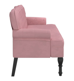 Banc avec dossier rose 119,5x64,5x75 cm velours