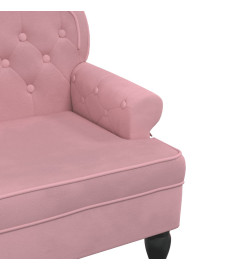 Banc avec dossier rose 119,5x64,5x75 cm velours