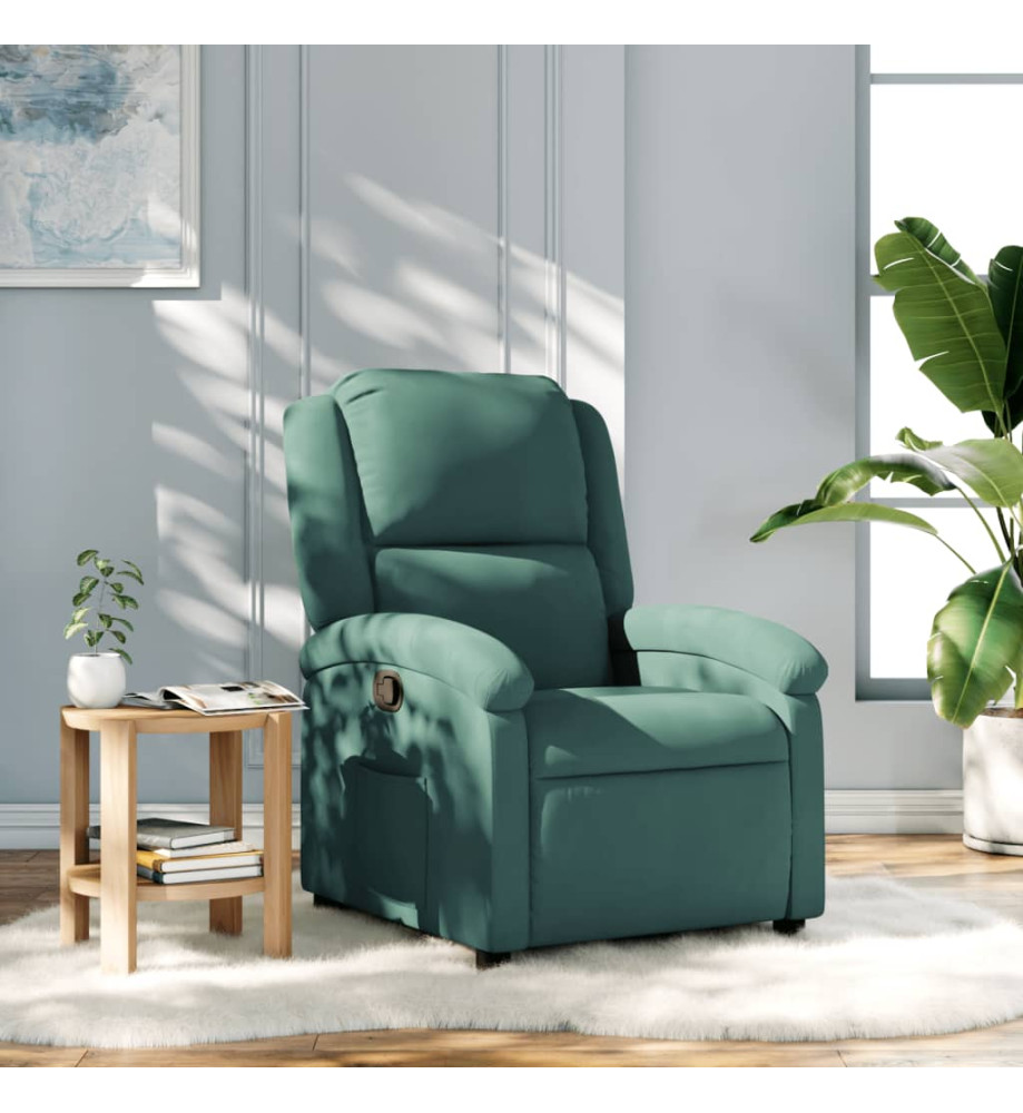 Fauteuil inclinable vert foncé velours