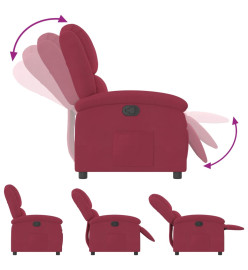 Fauteuil inclinable rouge bordeaux velours