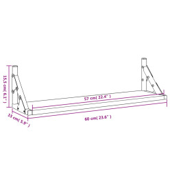 Étagères murales 2 pcs chêne sonoma 60x15x15,5 cm