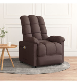 Fauteuil électrique de massage Marron foncé Tissu