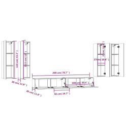 Ensemble de meubles TV 6 pcs Sonoma gris Bois d'ingénierie