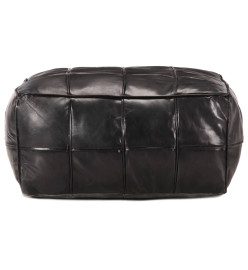 Pouf 60 x 60 x 30 cm Noir Cuir véritable de chèvre