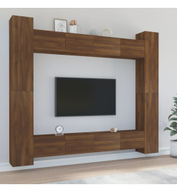 Ensemble de meubles TV 8 pcs Chêne marron Bois d'ingénierie