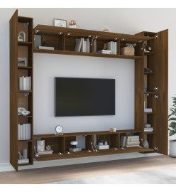 Ensemble de meubles TV 8 pcs Chêne marron Bois d'ingénierie