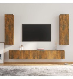 Ensemble de meubles TV 4 pcs Chêne fumé Bois d'ingénierie