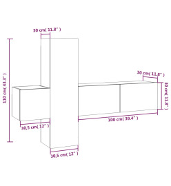 Ensemble de meubles TV 3 pcs Sonoma gris Bois d'ingénierie