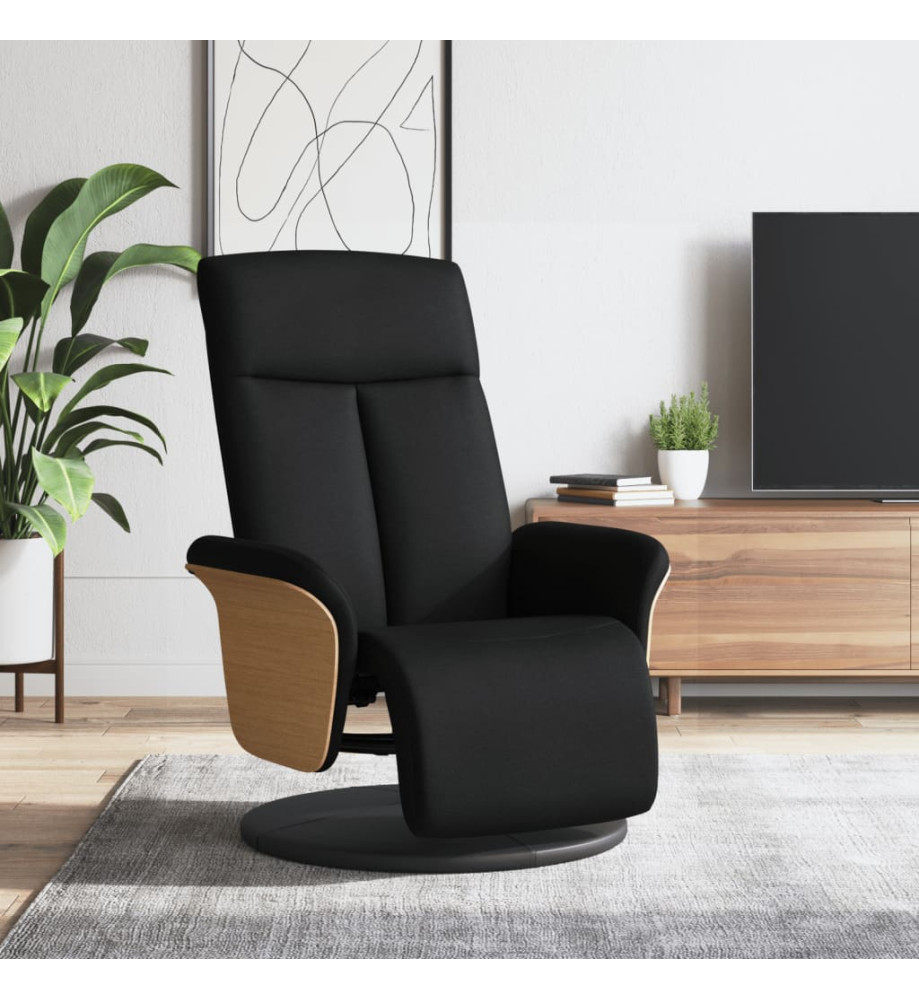 Fauteuil inclinable avec repose-pieds noir tissu