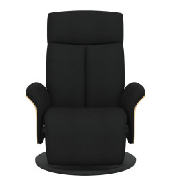 Fauteuil inclinable avec repose-pieds noir tissu