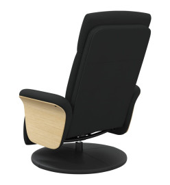 Fauteuil inclinable avec repose-pieds noir tissu