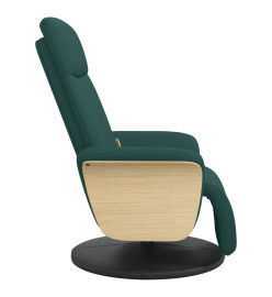 Fauteuil inclinable de massage et repose-pieds vert foncé tissu