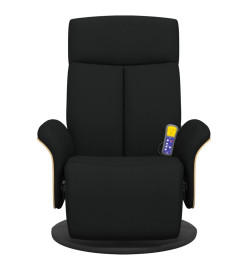 Fauteuil inclinable de massage avec repose-pieds noir tissu